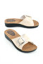 Women's Summer Faux Leather Single Buckle Adjustable Comfortable Sole Daily Slippers - 2