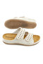 Women's Summer Insole Genuine Leather Velcro Adjustable Comfortable Sole Daily Slippers - 6