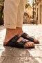 Gemo Summer Comfortable Sole Two Buckle Adjustable Faux Leather Daily Men's Slippers