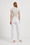 Women's Striped Side Tie Sleeveless Summer Cream Blouse - 5