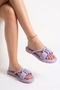 Lilac Puff Casual Women's Slippers - Soft Sole, Lightweight Flexible, Fluffy Ribbon Summer Sandals 026 - 3