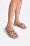 Women's Beige Puff Slippers Soft Soled Lightweight Flexible Fluffy Ribboned Summer Comfortable Daily Sandals 026 - 6