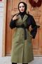 Trench Coat with Sleeve Trim Khaki 4435 - 2