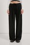 Women's Pleated Waist Elastic Loose Black Baggy Pants - 3