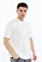O Neck Injection Logo Men's T-Shirt 4028 Ecru - 5