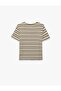Crew Neck Short Sleeve Oversized Striped T-Shirt - 2