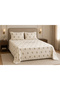 Lizzy Jacquard Bohemian Chenille Bedspread Double Cream Beige