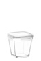 Fresco Glass Storage Container Single Medium Size 700 ml Square White Lockable Lid - 2