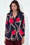Msn Floral Patterned Crepe Buttoned Shirt - 3