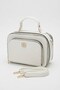Gold Detailed 3-Compartment Hand and Shoulder Bag White
