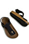 Daily Women's Black Slippers Flip Flops Comfortable Cork Sole Buckle Adjustable Sandals 34170 - 3