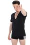 Men's Deep V-Neck Black T-Shirt 0936 - 2