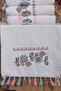 2-Piece Cross-Stitch Flower Embroidered Hand and Face Towel Set with Tasseled - 3