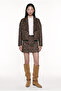 Leopard Patterned Shawl Collar Jacket Brown - 4
