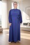 Stone-Embellished, Folded Volan Sleeves, Waist Belt, Oversize Large Size Crepe Crepe İse - 3
