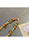 Orange one-size Phone Case Lanyard Handmade Diy Beaded Camera Chain Cute Small Fresh Earphone Cover - 3