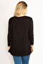 Women's Large Size Black Stone and Print Detailed Blouse 65n34713 - 6