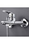 Zinc Alloy Basin Faucets Chrome Wall Mounted Hot Cold Water Dual Spout Mixer Tap For Bathroom Spl...