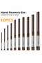 Brown 10Pcs 10Pcs Hand Reamer Set 9Sicr Alloy Steel Straight Shank Wood Hole Reamer Tool H8 Precise