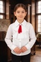 White Shirt / School Shirt with Long Sleeve Removable Scarf and Accessories for Girls