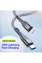 كابل USB C إلى Lightning بطول 1 متر باللون الرمادي متوافق مع PD 20W 1m/2m/3m - 2
