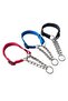 black Pet Collar Adjustable Nylon Large Dogs Slip Pinch Collar with Welded Link Chain Dog Training A - 8