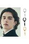 Silver Cone Pendant Earrings Stainless Steel Ear Hoops for Men and Women - 5