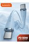 toocki Blue 1.2M Toocki PD 60W USB C To USB C Cable 3A Fast Charge Type C C Cable For Applebook iPho - 7