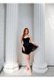 Women's Black Lace Mini Dress Dcf060 - 2