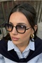 Square Unisex Black Sunglasses