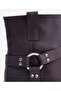 Blunt Toe Leather Boots - 4