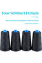 Black Black Sewing Thread 100% Polyester 3000 meters/3280 Yards/Spool of Yarn, 4pcs(12000m/13120yds) - 2