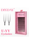 9-15Mix 0.07mm D DIYDAY U-shaped YY Eyelash Extension Premium PBT Double Layer U-Shaped YY Lashes Ul
