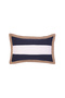 Jute Edged Line Patterned Linen Fabric Rectangular Pillow (30X50 cm)