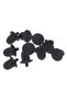 10PC Black 6.35mm Audio O Jack For PC AV Equipment Cellphone DVD Microphone Socket Dust Cover - 2