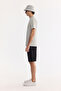 Men's Gray Crew Neck Printed Bi-Stretch Interlock Regular Fit T-Shirt A61Y1067 - 3
