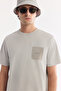 Men's Gray Crew Neck Printed Bi-Stretch Interlock Regular Fit T-Shirt A61Y1067 - 2