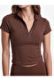 Half Zip Slim Fit Stand Collar Short Sleeve Sports T-Shirt - 4