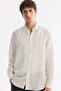 Men's White Bottom-Cut Collar Modal Blend Soft Touch Breathable Comfort Fit Shirt A61Y2016 - 5