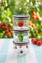 X Bengi Kurtcebe Pomodoro 3-Piece Stackable Breakfast Set with Bamboo Lid 220 Cc - 6