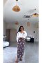 Coffee Yellow Floral Patterned Lined Tulle Skirt - 2