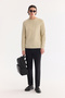 Men's Beige Crew Neck Cotton Easy-Iron Regular Fit Sweatshirt A61Y1207 - 8