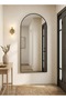 مرآة كبيرة بتصميم أنيق، مقاس 160×50 سم، بإطار معدني أسود وحامل خلفي - 5