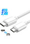 كابل بيانات شحن سريع USB C إلى Micro USB أبيض بطول 2 متر من النوع C ذكر إلى Micro USB ذكر شاحن سريع Ada - 8