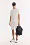 Men's Ecru Crew Neck Printed Viscose Blended Bi-Stretch Interlock Regular Fit T-Shirt A61Y1043 - 7