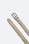 Men's Mink 100% Leather Braided Classic Buckle Belt B009304 - 3