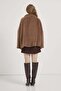 Collar Detailed Pocketed Buttoned Short Coat - 5