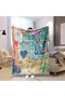 80inX60in-200x150cm Heart Print Blanket Flannel Blanke Bed Sofa Travel Camping Super Soft Cozy Plush - 4