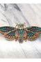 Green Vintage Gold-Tone Cicada Brooch, Intricate Insect Design, Retro Statement Pin Fashion Enthusia - 6