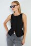 Linen Look Vest with Tie Detail - 6
